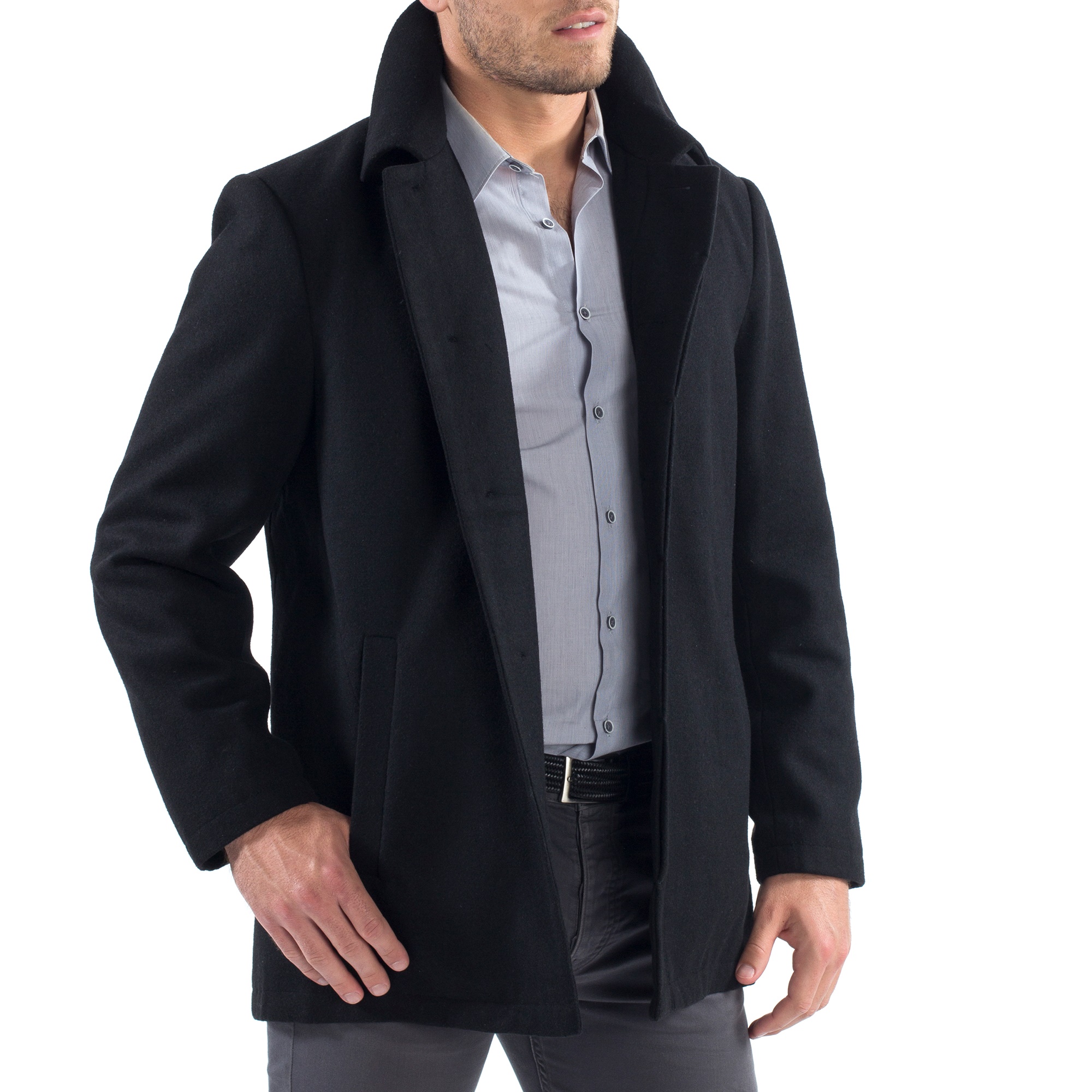 button up coat mens